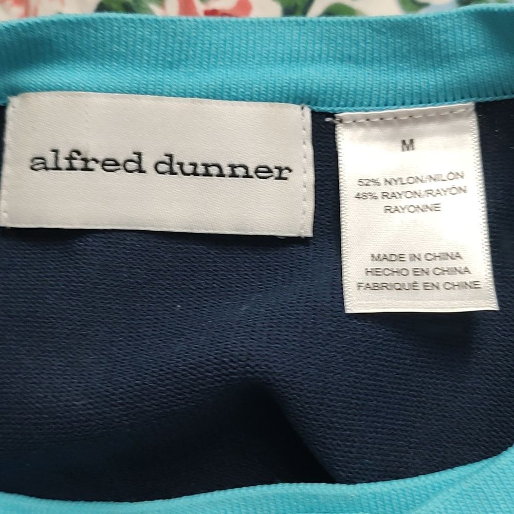 Alfred Dunner 2 in 1 nautical anchor beach sweater cardigan Sz M - Picture 6 of 6